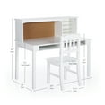 thumbnail image 3 of Guidecraft Kids' Media Desk and Chair Set - White: Children's Wood Bedroom Computer Table with Corkboard, Hutch and Shelving, 3 of 6