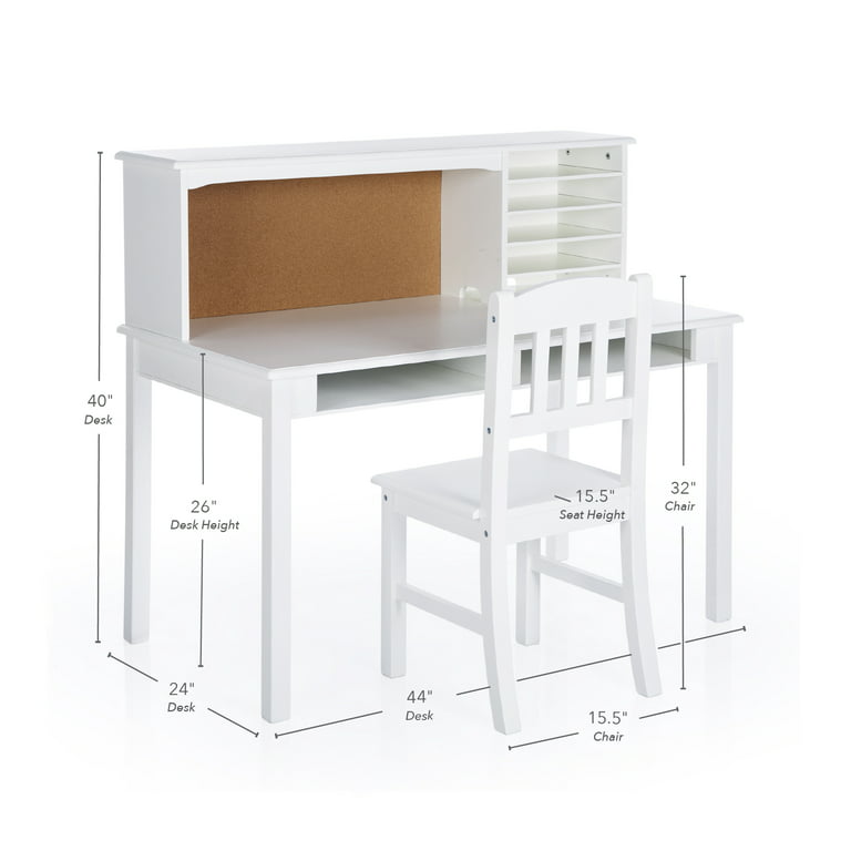 Guidecraft Kids' Media Desk and Chair Set - White