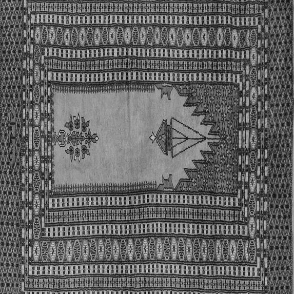 Ahgly Company Indoor Square Abstract Gray Modern Area Rugs, 4' Square