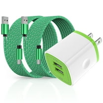 USB C Block, Dual Port USB Charger Plug with 2 Pack 6FT USB C Cable Cord, Hootek Type C Charger Adapter Fast Charger Power Station Type C Wall Charger Brick Fast Charging for Samsung, Green