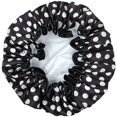thumbnail image 2 of ORUYROP allydrew Bonnets de Douche Imperméables Réutilisables pour Femmes pour Cheveux Longs, Points Noirs et Blancs, 2 of 4