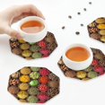 thumbnail image 7 of Pofeuu Spices And Herbs Print Leather Coasters Set of 6, Round Cups Mugs Mat Pad for Home Kitchen Heat Resistant Drink Coasters,Octagon, 7 of 7