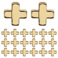 thumbnail image 1 of 40 Pcs Gold Plated Beads for Diy Projects Experienced Jewelry Makers Round Gold Cross Design, 1 of 9