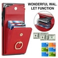 thumbnail image 2 of Wallet Case for Samsung Galaxy Note 20 Ultra, Back Card Slots/Bag Magnetic Button Ring Holder Stand Cover with RFID Blocking Wrist Hand Strap Luxury PU Leather Anti-Shocks Case,Red, 2 of 9