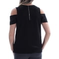 thumbnail image 3 of bar III Womens Cutout Off the Shoulder Blouse, Black, X-Small, 3 of 3
