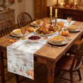 thumbnail image 2 of Fall Orange Blue Pumpkins Table Runner - 36 Inch Long Thanksgiving Autumn Harvest Cotton and Linen Blended Dress Scarves Farmhouse Table Runner for Kitchen Dining, Coffee Table, 13" x 36", 2 of 8