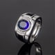 thumbnail image 5 of Anillos para mujer, regalos para mujer, anillo de diamantes azules abiertos con incrustaciones de cristal azul para hombre, estilo europeo y de moda., 5 of 5
