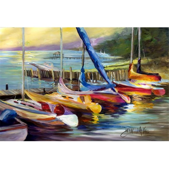 Sailboats At Sunset Fabric Placemat
