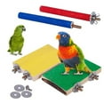 thumbnail image 3 of Flmtop 4Pcs Pet Bird Parrot Claw Grinding Bar Stick Stand Perch Wood Board Chew Toy Random Color, 3 of 6