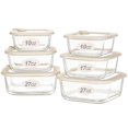 thumbnail image 1 of Contenedores de almacenamiento de alimentos Urban Green Glass con tapas de vidrio, 6 unidades, 1 of 7