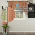 thumbnail image 4 of VHC Brands Sawyer Mill Plaid Cotton Farmhouse Kitchen Curtains Rod Pocket Drawstring Ties Prairie Swag Pair, Red, 4 of 7