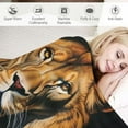thumbnail image 3 of JEUXUS  Lion Blanket Animal Print Soft Warm Throw for Couch Sofa Bed, Black, 3 of 6