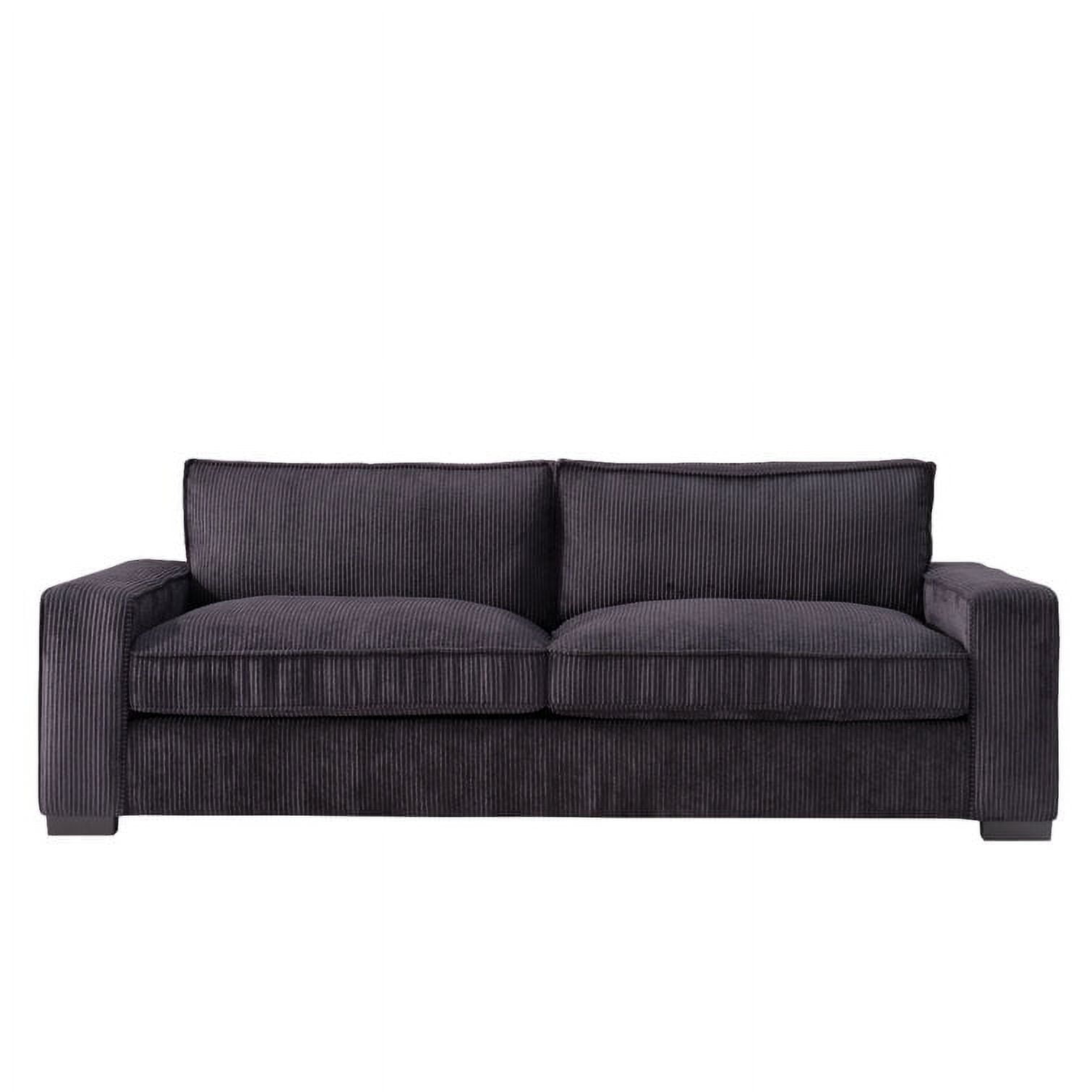 US Pride Furniture Modern Corduroy Spacious Standard 79.5 in Sofa with Cushions, Black