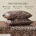 thumbnail image 7 of MR&HM Silky Satin Sheet Set King Size 4 Pcs, Elegant Luxurious King Size Bed Sheets, with Flat Sheet, 15'' Deep Pocket Fitted Sheet and King Satin Pillow Cases Set of 2 (King Size, Brown Leopard), 7 of 7