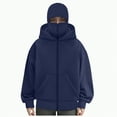 thumbnail image 4 of Towmus Balaclava Hoodie Zippe, Double Hooded Zip Jacket, Built-In Eye Mask, Full Zip Hooded Sweatshirt, Unisex, 4 of 5