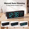 thumbnail image 4 of DAYBETTER Digital Clock, Desk Clock with Dual Display Modes, 3-Level White Ambient Light & Dimmable Backlight, Alarm Clock for Bedroom, Office, 4 of 6