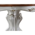 thumbnail image 3 of Benjara Scalloped Top Counter Table with Scrolled Pedestal Base- White and Brown, 3 of 7