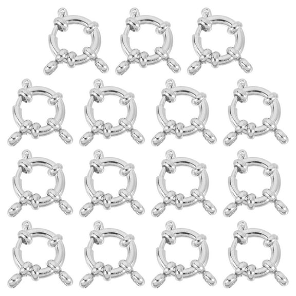 Uxcell 0.11'' Stainless Steel Spring Clasp Spring Ring Clasp Silver for Jewelry Making 15 Pcs