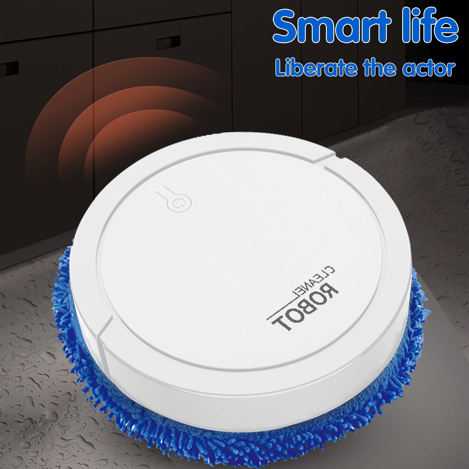 Intelligent Automatic Mopping Robot Wet and Dry Floor Cleaner Silent Mopping Machine for Home with Rotating Brush for Pet Hair and Dust White USB Charging 90-120㎡ Coverage
