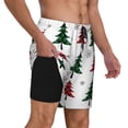 thumbnail image 3 of Goofa Buffalo Plaid Christmas Trees Printed Men's Swim Trunks Board Shorts Quick Dry Mens Swimming Trunks with Compression Liner,Breathable Fit Hawaii Beach Shorts-XX-Large, 3 of 9