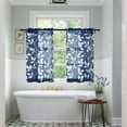thumbnail image 3 of Bathroom Curtains Window Short,Small Window Curtains Treatments for Kitchen,36 Inch Length,Navy Blue and White, 3 of 6