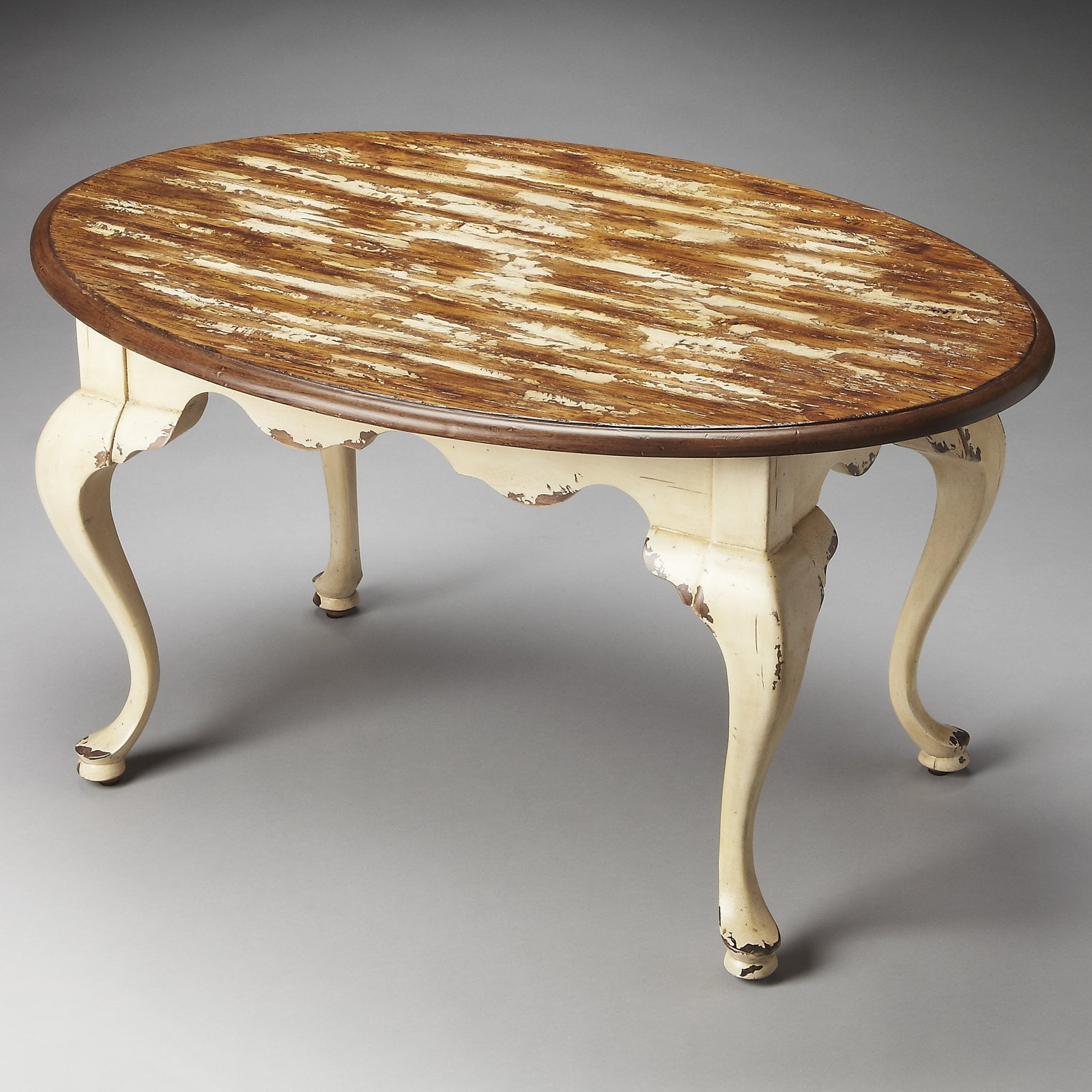 Butler Grace Farmhouse White Oval Coffee Table Farmhouse White