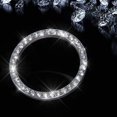 thumbnail image 4 of 2 anillos de decoración de parada de arranque de motor de coche con doble diamante de imitación de cristal, accesorios interiores de coche brillantes para mujeres, Push to White, 4 of 5