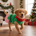 thumbnail image 6 of Pet Dog Cat Christmas Elf Costume, Funny Soft Cozy Holiday Party Cosplay Outfit, Perfect for All Breeds Winter Fun Festive Dress Up Green M, 6 of 6