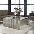 thumbnail image 4 of Hawthorne Collections Glass Top Coffee Table in Silver, 4 of 4