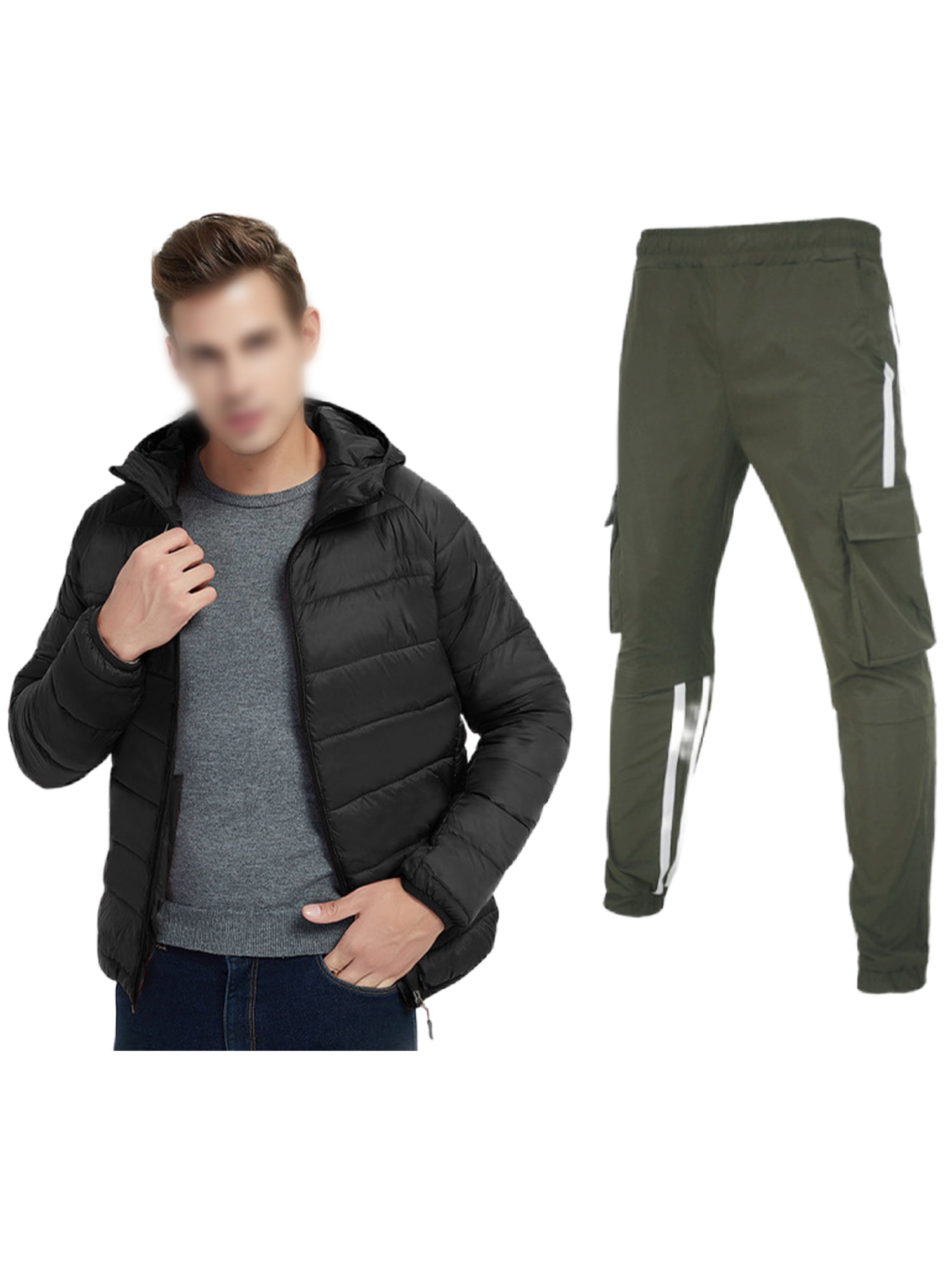 GenericMen Winter Packable Down Puffer Jacket Lightweight Zipper Coat 