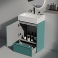 thumbnail image 2 of 78.10-lb Aqua Grille-patterned Bathroom Vanity with DTC Hinges for Rust-free Bathroom Storage, 2 of 6