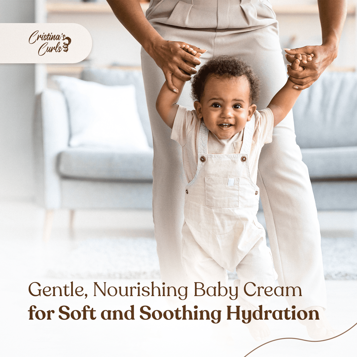 Cristina's Curls Nourishing Baby Cream for Newborns and Kids - Baby Face Cream & Body Cream with Oatmeal, Jojoba Oil, Glycerin & Lavender, 100% Natural, Safe & Gentle Baby Skin Care - 8Oz, 250ml