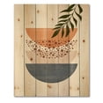 thumbnail image 3 of Designart 'Abstract Geometrical Moon and Sun With Leaf III' Modern Print on Natural Pine Wood, 3 of 5
