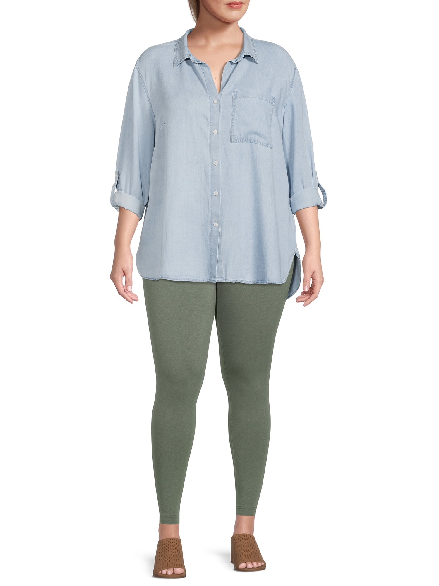 Terra & Sky Women's Plus Size High Waist Leggings