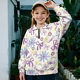 thumbnail image 2 of Uorisanigo Oversized Sweatshirts for Teen Girl, Comfortable Daisy Bow Print Girls Half Zip Pullover Sweatshirt, Fashion Long Sleeve Pullover Shirts Top Athletic Tops Hoodies Trendy Clothes, 2 of 7