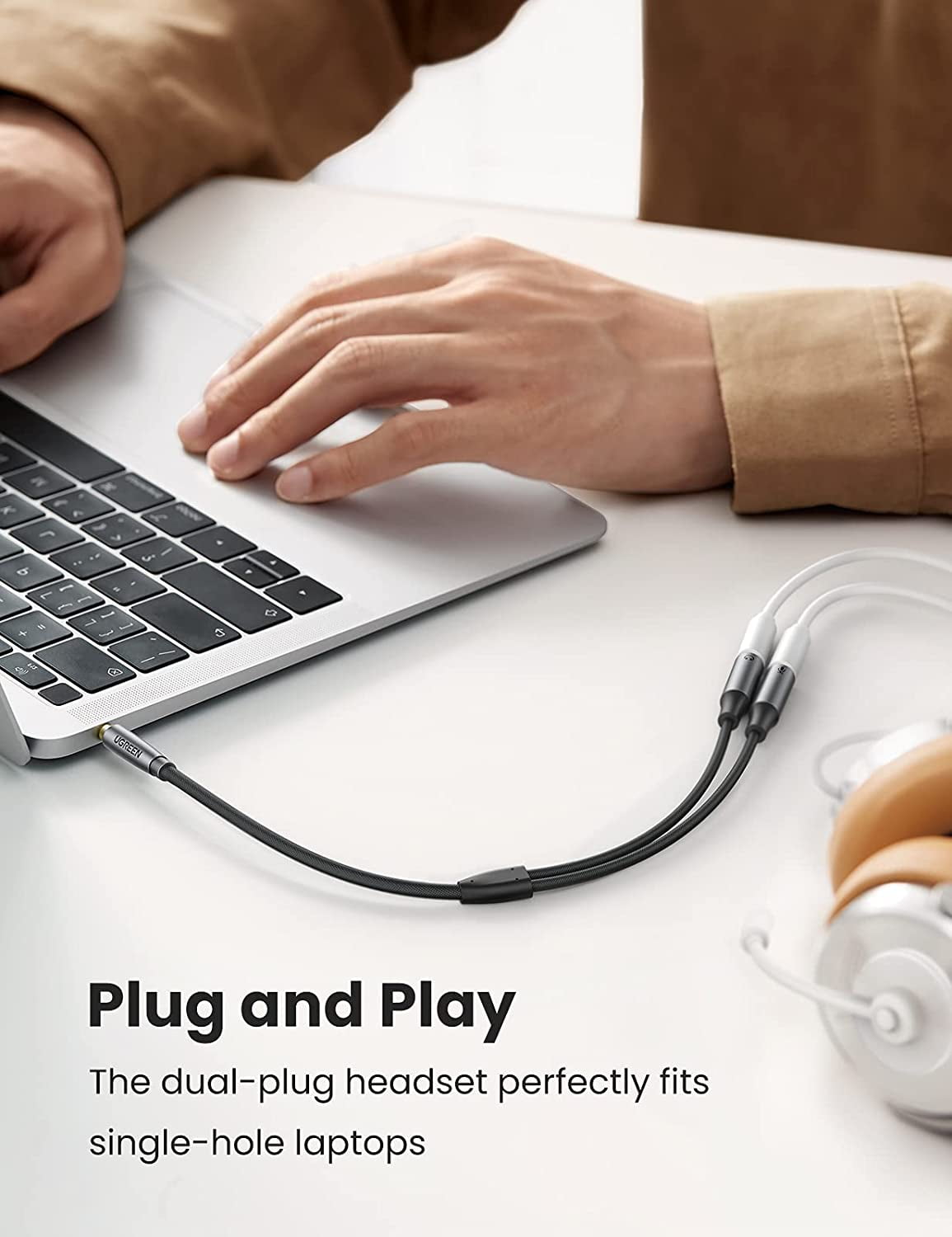 Headset Adapter Audio Mic Y Splitter 3 