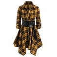 thumbnail image 3 of AXXD Shirt Dress for Women,Womens Dresses,Long Sleeve,Button,Belt,Plaid,Complimentary exquisite necklace, 3 of 4