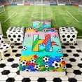 thumbnail image 4 of Erosebridal Letter H Teal Gradient Soccer Ball Print Twin Sheet Sets, Sports Monogram Bedding for Kids Boys and Girls, 1 Flat Sheet, 1 Fitted Sheet and 1 Pillowcase, 4 of 6