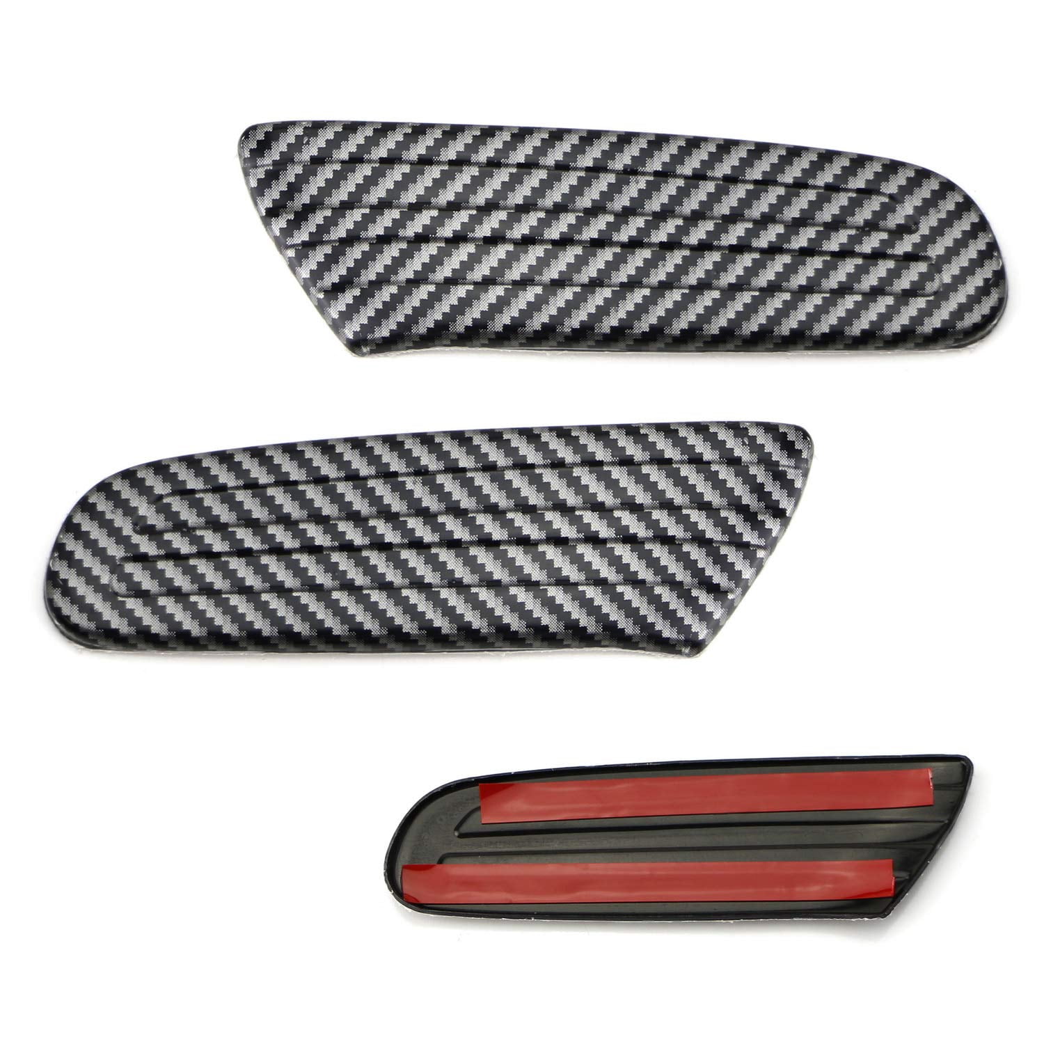 Black Carbon Fiber Pattern Side Marker Lamp Scuttle Insert Trims For MINI Cooper F55 F56 F57 Hardtop/5-Door/Convertible