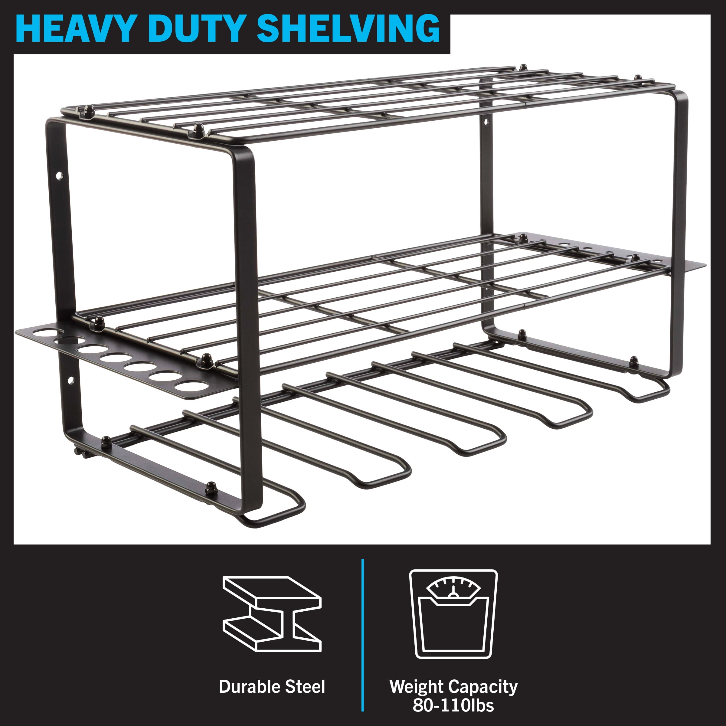 Stalwart Power Tool Organizer - 3-Tier Garage Shelving - 110lb Max Capacity