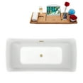 thumbnail image 2 of 62" Streamline N540BBR Soaking Freestanding Tub and Tray With Internal Drain in Brushed Brass, 2 of 7