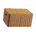 thumbnail image 2 of Cesta de almacenamiento con tapa, contenedor de almacenamiento rectangular con asa, organizador resistente para cocina, dormitorio, baño y sala de M, 2 of 8