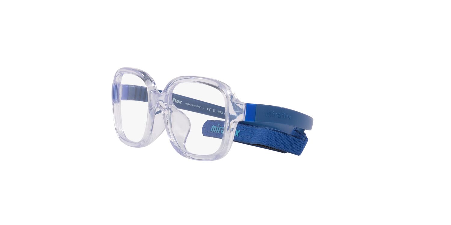 Miraflex Youth Fort-x Flexible Crystal Eyeglasses with Headband and Case, 44mm