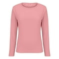 thumbnail image 4 of Haut de sous-Couche à Manches Longues Doublé en Polaire Thermique pour Femmes, Col Rond en Velours Double Face, pour Automne Hiver, Confort Chaud, Rose TTTG, 4 of 7