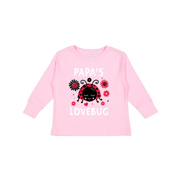 Inktastic Valentine's Day Papa's Lovebug Boys or Girls Long Sleeve Toddler T-Shirt