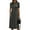 Dark Grey, variant on Women Crew Neck Buttons Decorated Pocket Knitted Midi Dress