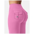 thumbnail image 5 of Flare Leggings with Pockets for Women Scrunch Workout Leggings Butt Lifting Gym Yoga Pants Work Pants Light Pink XL, 5 of 6