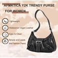thumbnail image 4 of Sunyuer Trendy Shoulder Bag - Vintage Y2K Leather Buckle Punk Hobo Clutch Hobo Purse for Women, 4 of 7