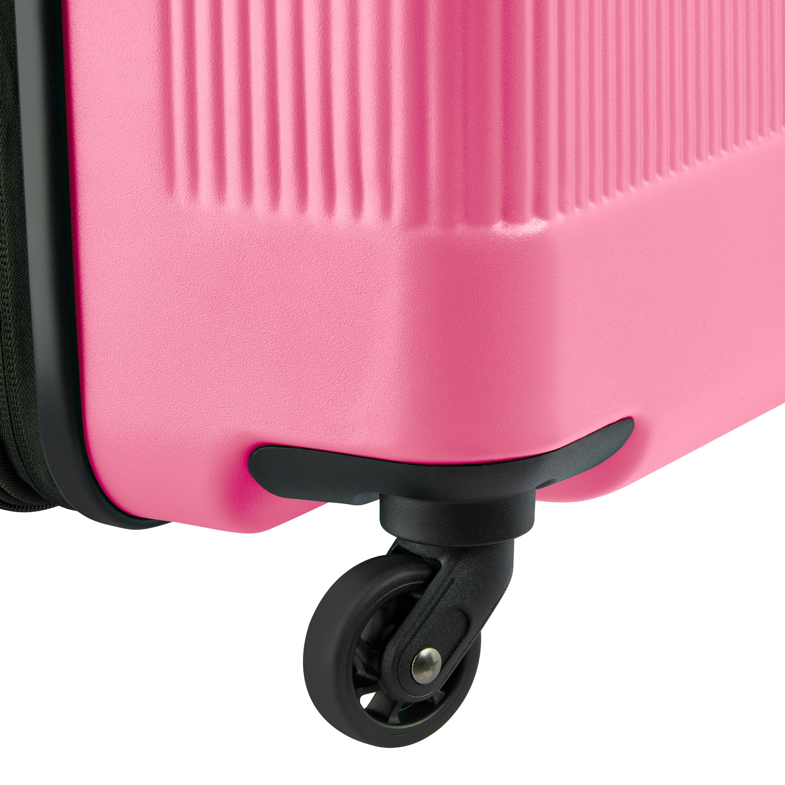 United Colors of Benetton x Delsey Paris, Ribbed Hardside 29"Large Checked Expandable Spinner Luggage, Light Pink