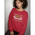 thumbnail image 2 of Merry Christmas Deer Graphic Sweatshirt Women -Image by Shutterstock, Female 5X-Large, 2 of 4